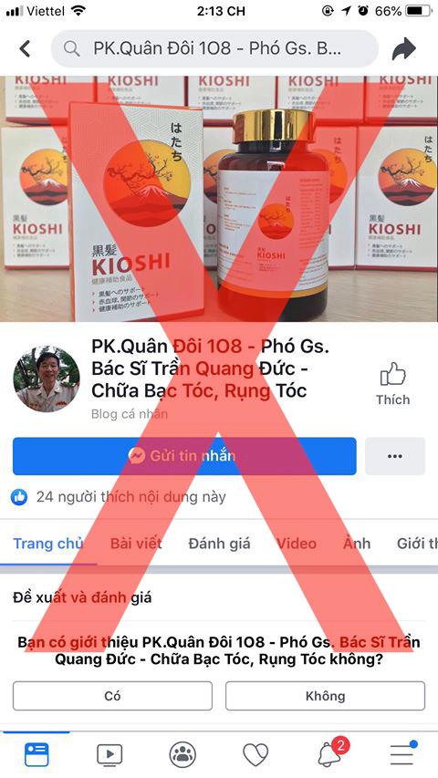 Cảnh báo: Mạo danh Bệnh viện TWQĐ 108 để quảng cáo dược phẩm, dịch vụ khám bệnh