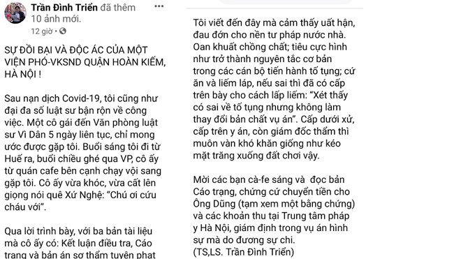 Đình chỉ công tác Phó viện trưởng Viện KSND Q.Hoàn Kiếm bị tố moi tiền bị cáo