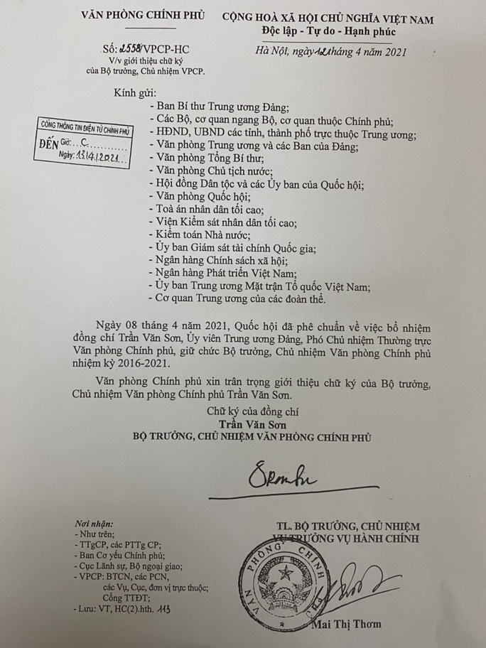 Giới thiệu chữ ký của Thủ tướng Phạm Minh Chính, 2 tân Phó Thủ tướng