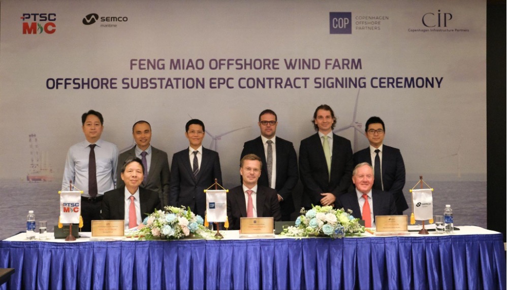 Nhà thầu Việt Nam (Liên danh PTSC M&C và Semco Maritime) cung cấp trạm biến áp ngoài khơi cho dự án điện gió ngoài khơi Fengmiao tại Đài Loan