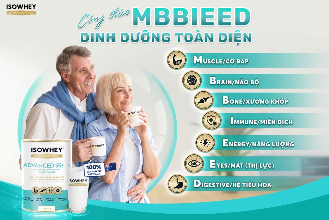 Bí quyết sống khỏe, sống thọ dành cho người cao tuổi với IsoWhey Advanced 55+