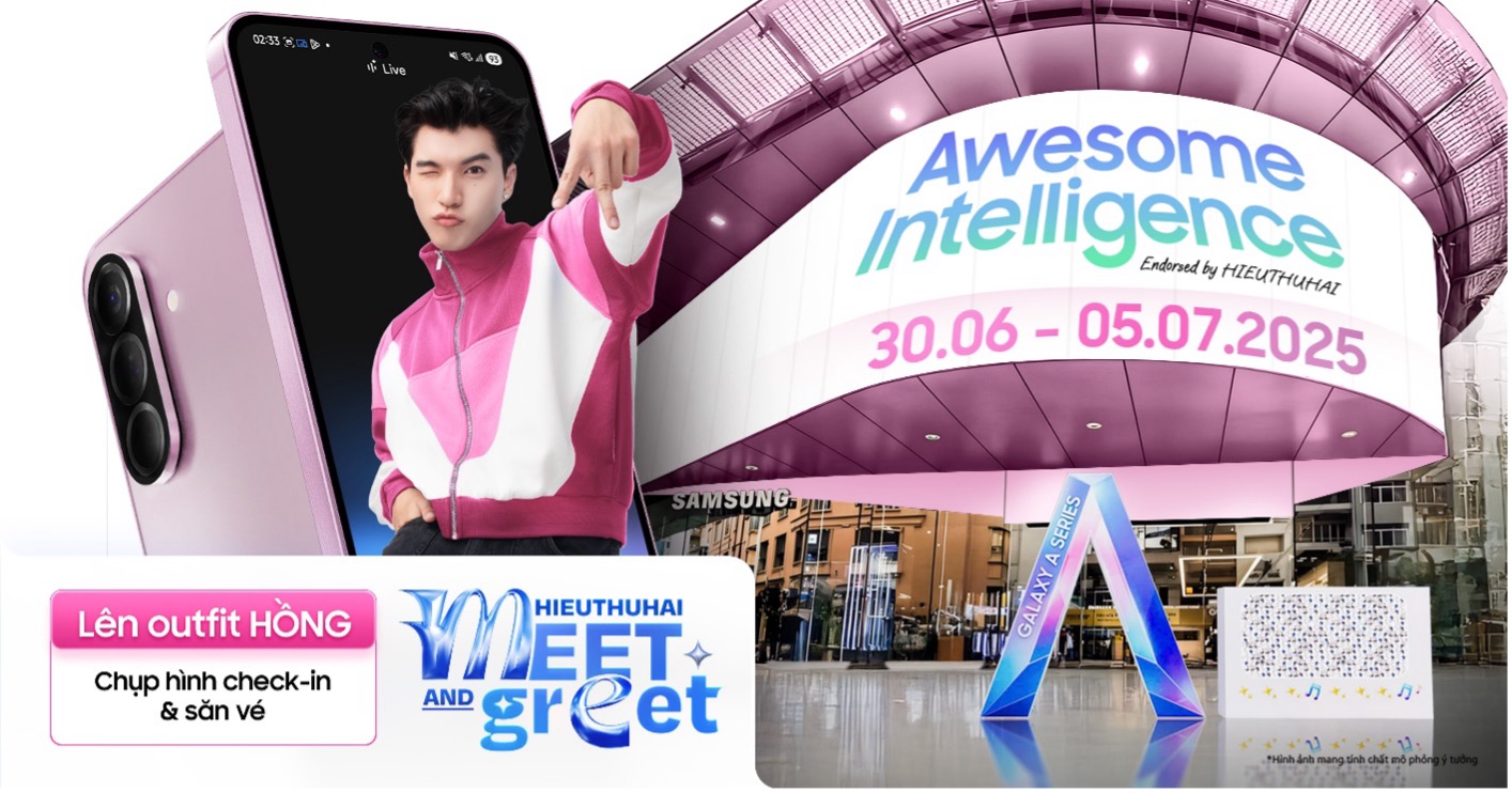 Samsung ra mắt Galaxy A56 5G màu Hồng mới: Cùng HIEUTHUHAI khuấy động mùa hè với chuỗi sự kiện bùng nổ!