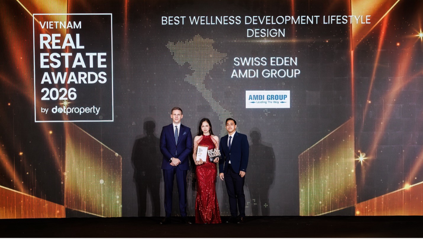 AMDI Group thắng lớn với Swiss Eden tại Dot Property Vietnam Awards 2026